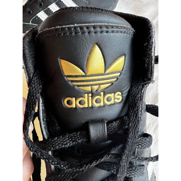 Adidas Hard Court Sneakers Shoes Childs Size 13 Black Athletic High Top - Picture 7 of 10